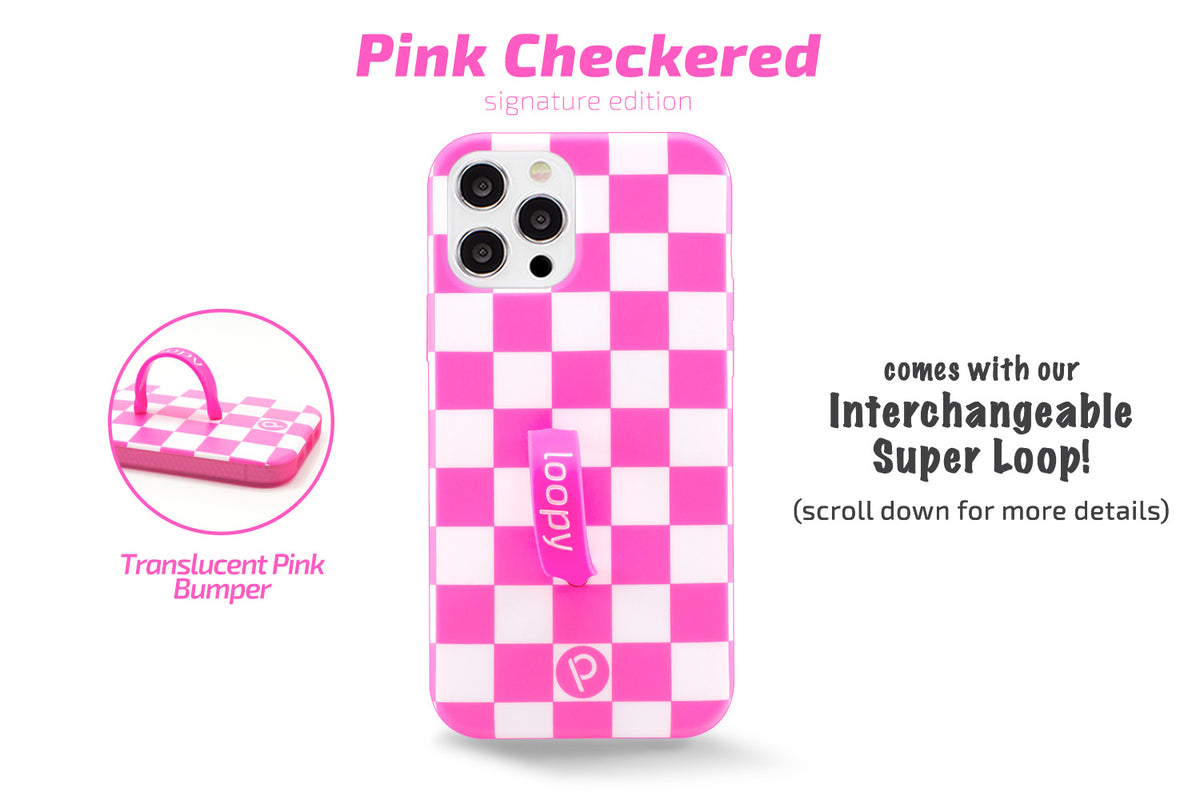 Samsung Galaxy S21 Plus Premium Phone Case Pink Checkerboard