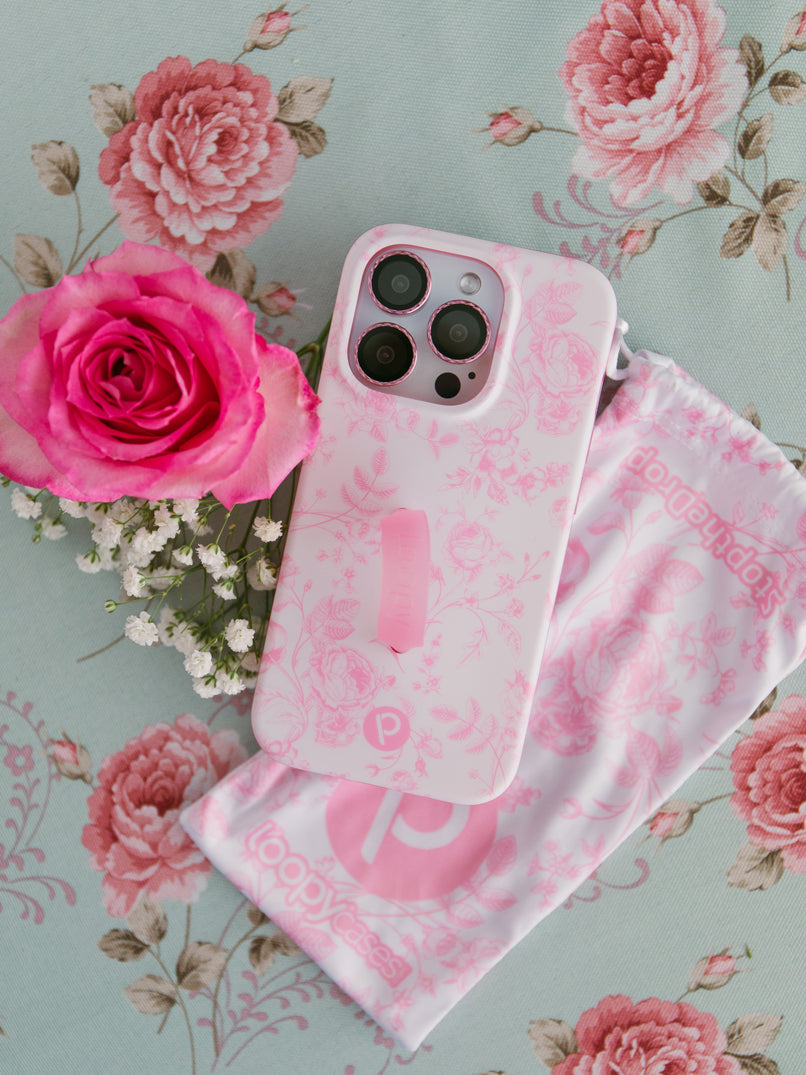 A Pink Toile Loopy Case.