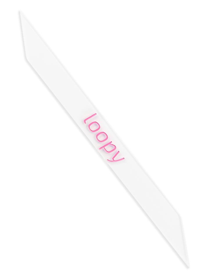 The Frosted Clear with Pink Text Super Loop.