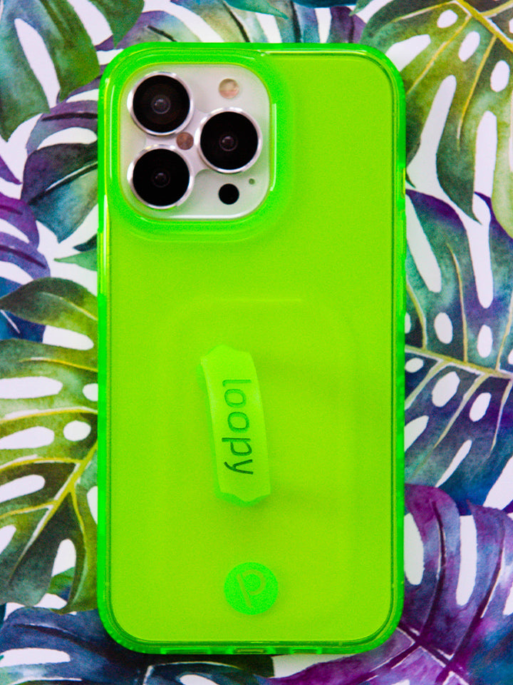 A Clear Neon Green Loopy Case.|| feature-media