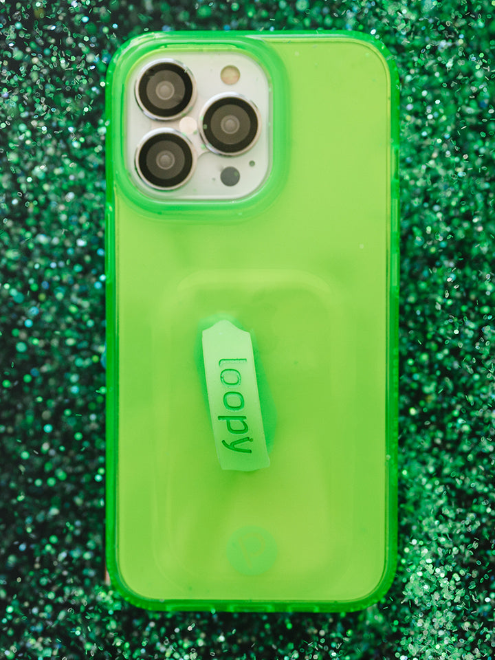 A Clear Neon Green Loopy Case.|| feature-media