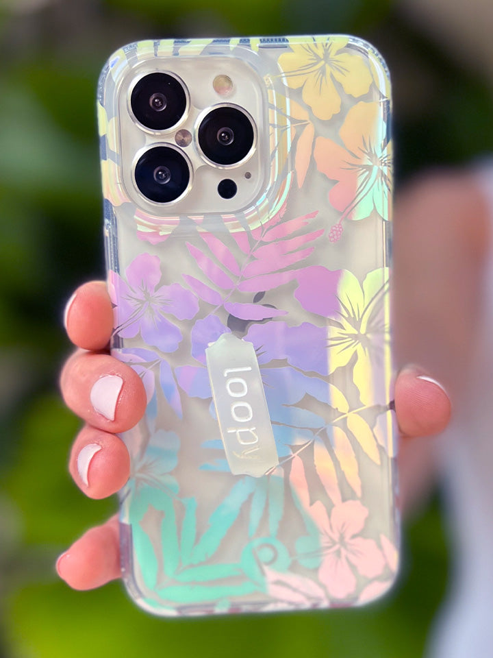 A Clear Pearl Paradise Loopy Case. || feature-media