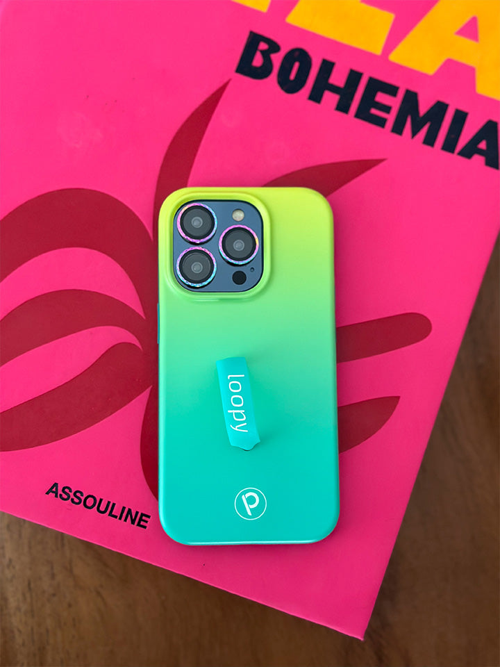 A Lime Ombre Loopy Case.|| feature-media