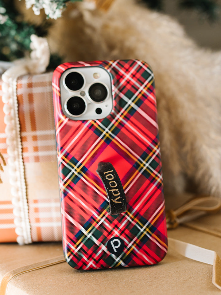 A Red Tartan Plaid Loopy Case. || feature-media