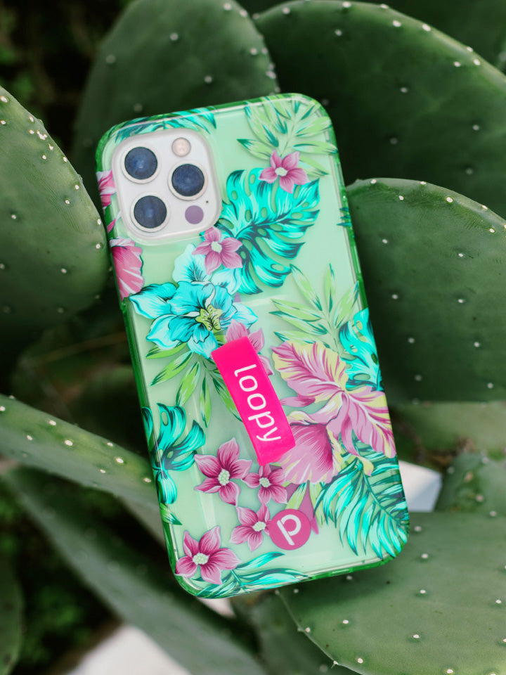 A Clear Sea Glass Floral Loopy Case. || feature-media