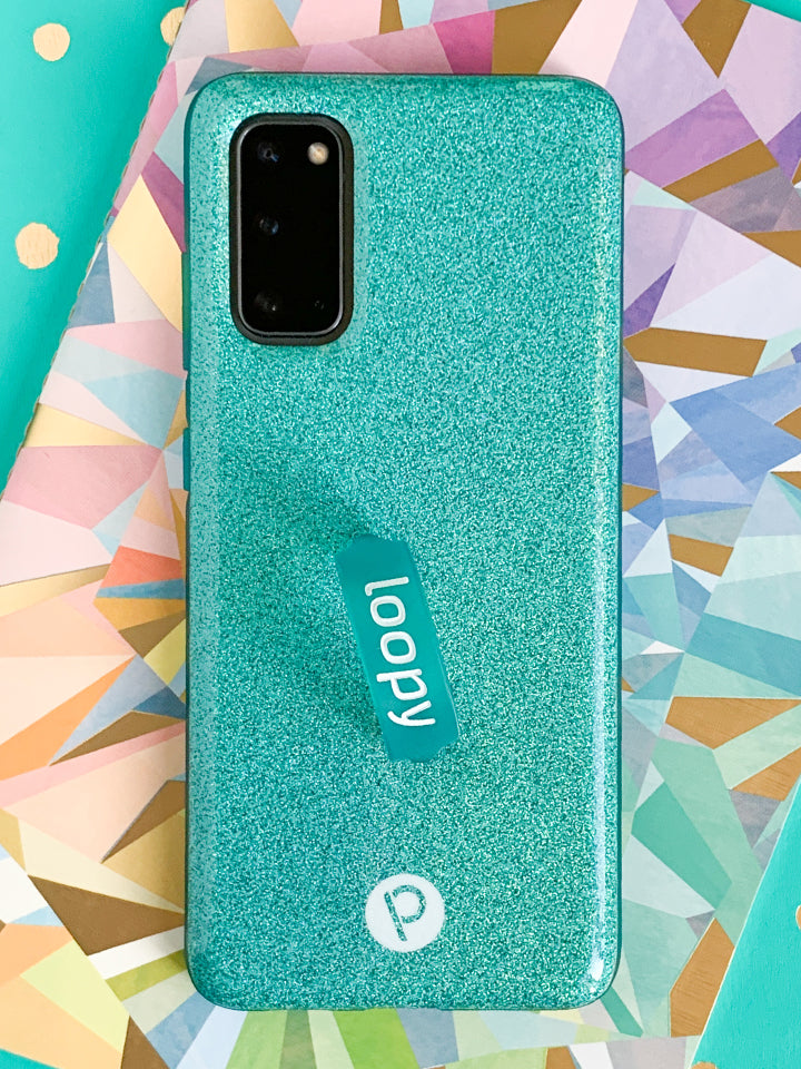 A Sparkle Turquoise Loopy Case. || feature-media