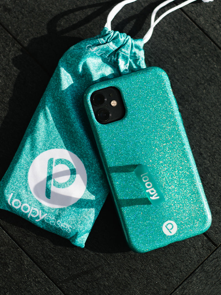 A Sparkle Turquoise Loopy Case. || feature-media