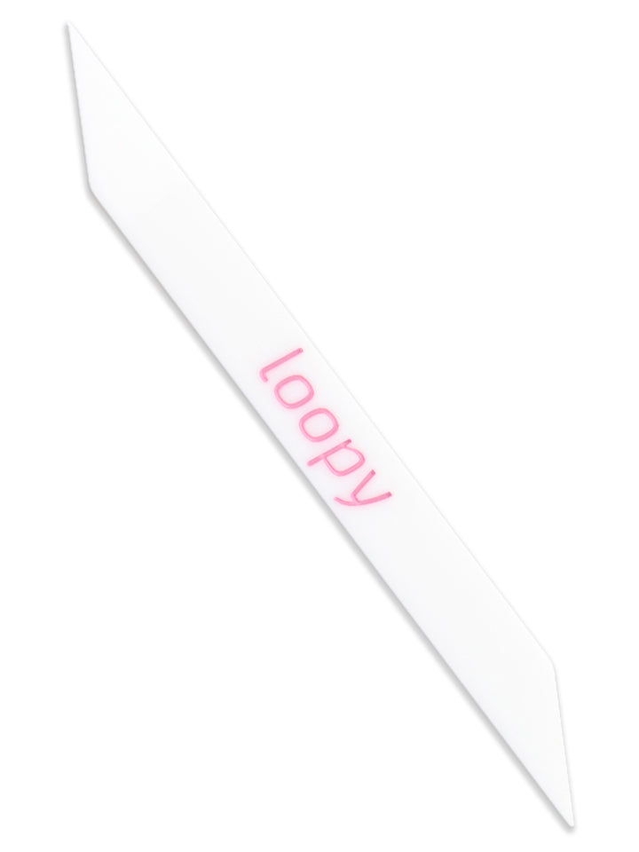 The Loopy Cases White with Pink Text Super Loop.