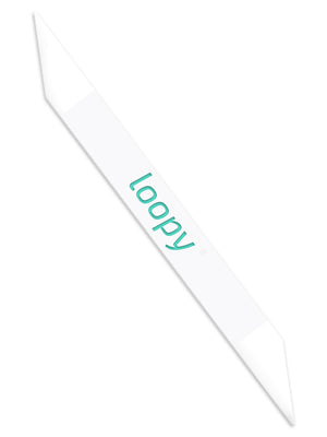 The Loopy Cases White with Turquoise Text Super Loop.