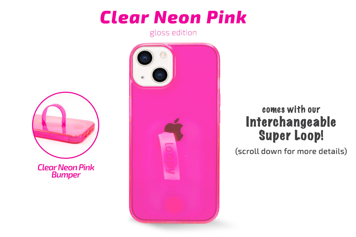 Neon Pink Clear iPhone Case –