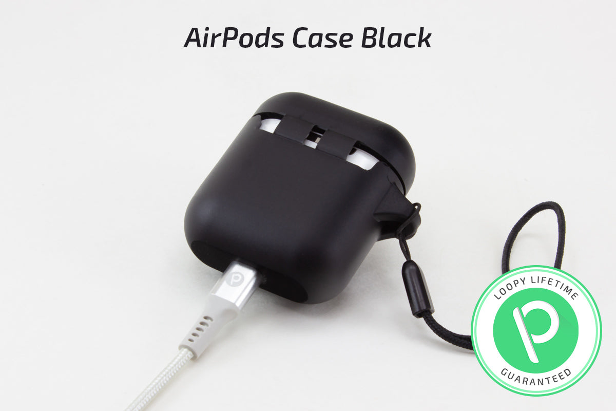 Matte Black Silicone Soft Case for Apple Airpods Pearl 